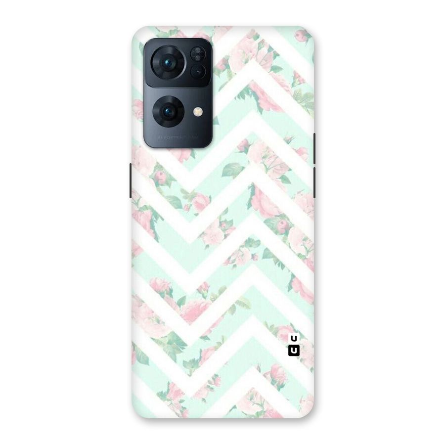 Pastel Floral Zig Zag Back Case for Oppo Reno7 Pro 5G