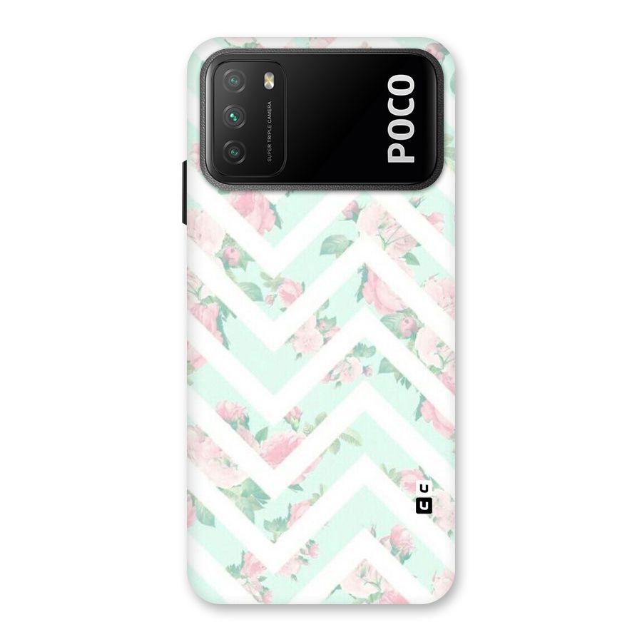 Pastel Floral Zig Zag Back Case for Poco M3