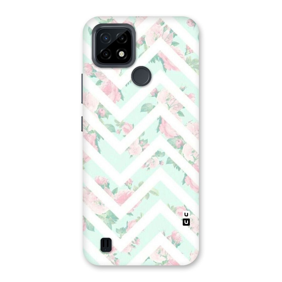 Pastel Floral Zig Zag Back Case for Realme C21