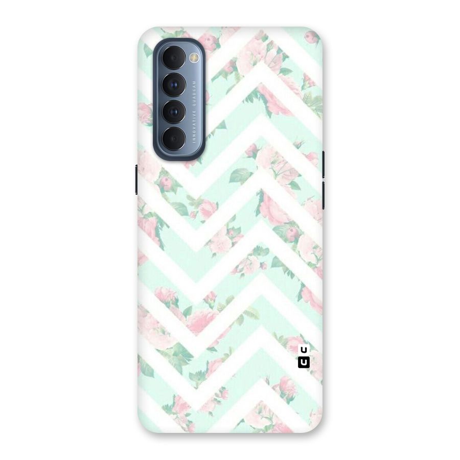 Pastel Floral Zig Zag Back Case for Reno4 Pro