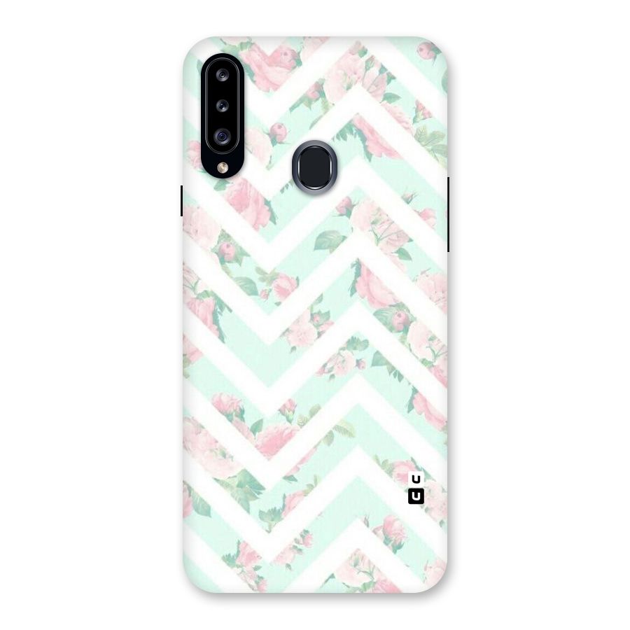 Pastel Floral Zig Zag Back Case for Samsung Galaxy A20s