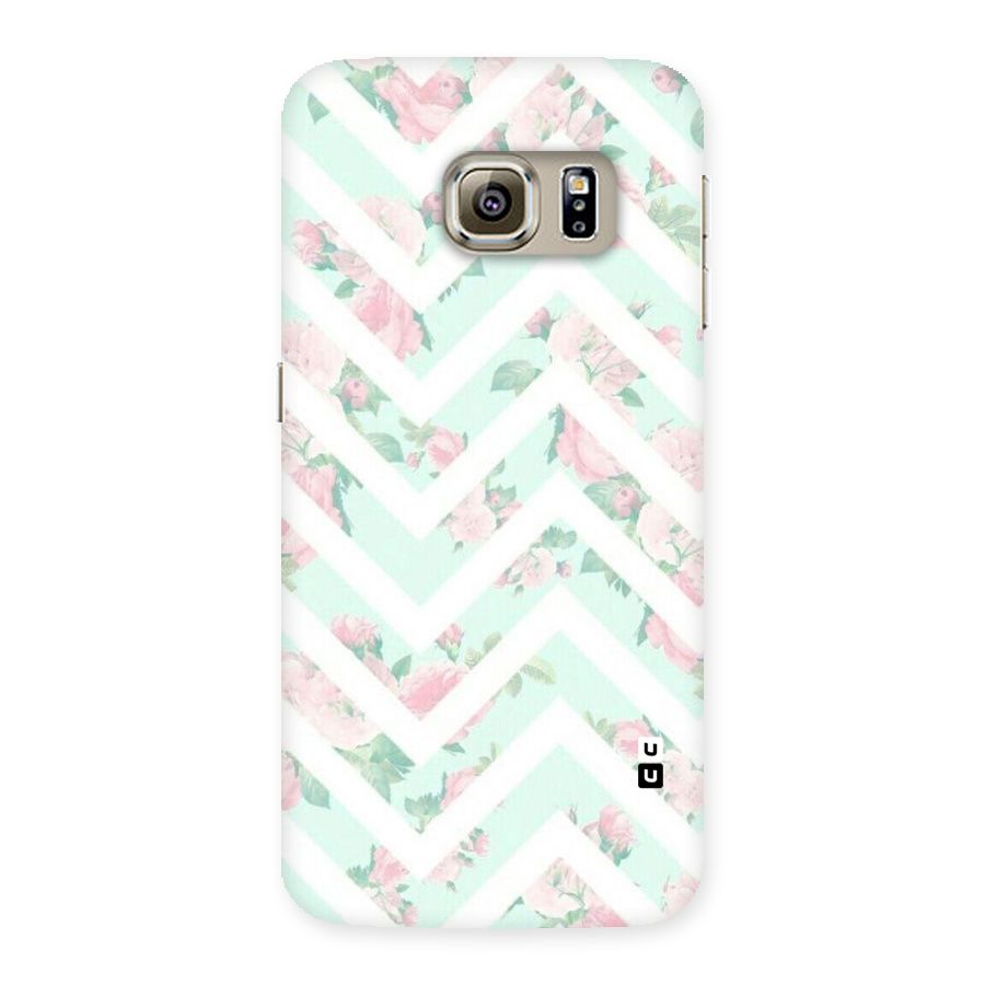 Pastel Floral Zig Zag Back Case for Samsung Galaxy S6 Edge