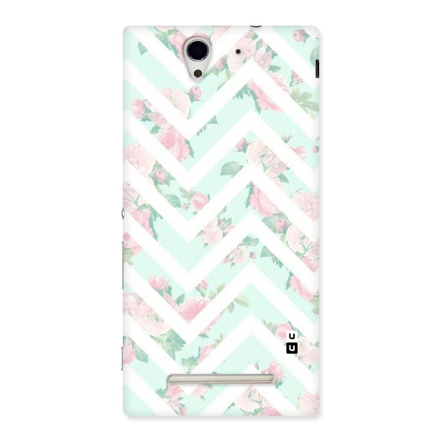 Pastel Floral Zig Zag Back Case for Sony Xperia C3