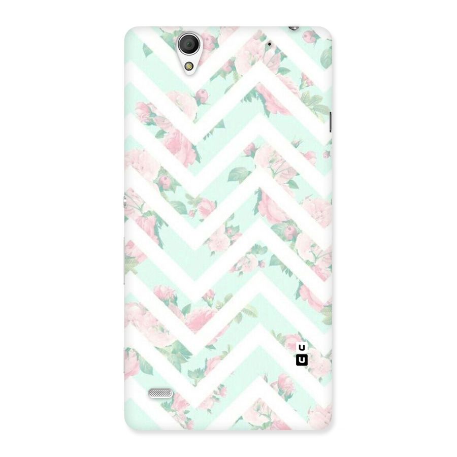 Pastel Floral Zig Zag Back Case for Sony Xperia C4