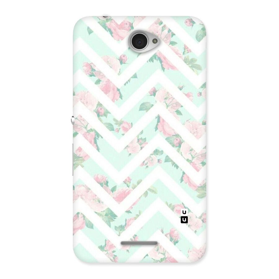 Pastel Floral Zig Zag Back Case for Sony Xperia E4