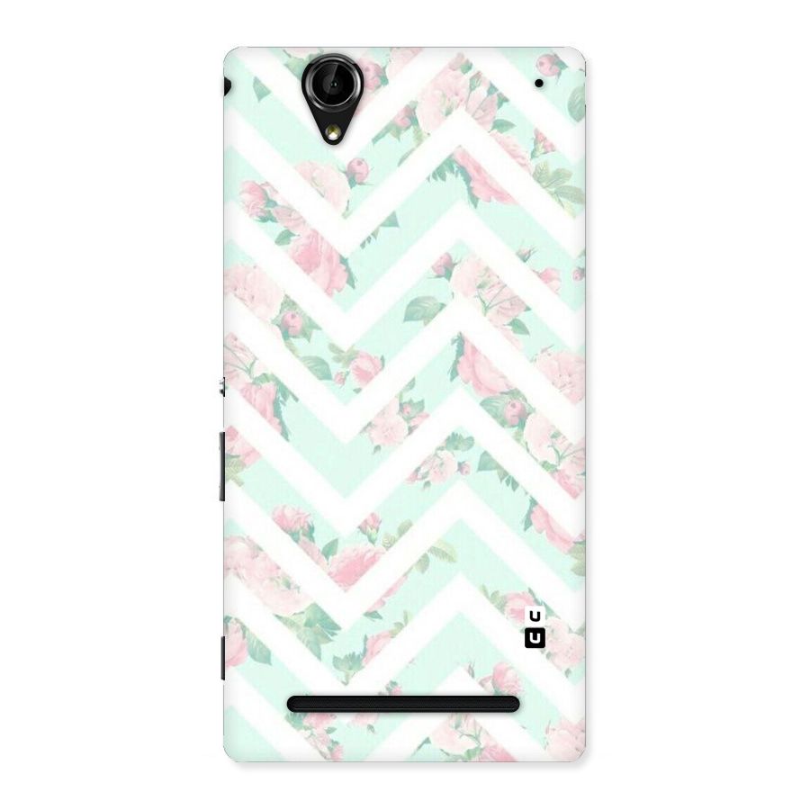 Pastel Floral Zig Zag Back Case for Sony Xperia T2