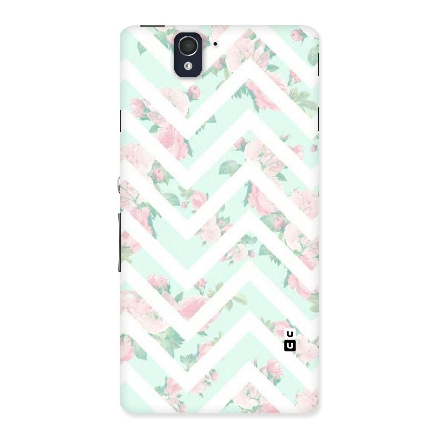 Pastel Floral Zig Zag Back Case for Sony Xperia Z