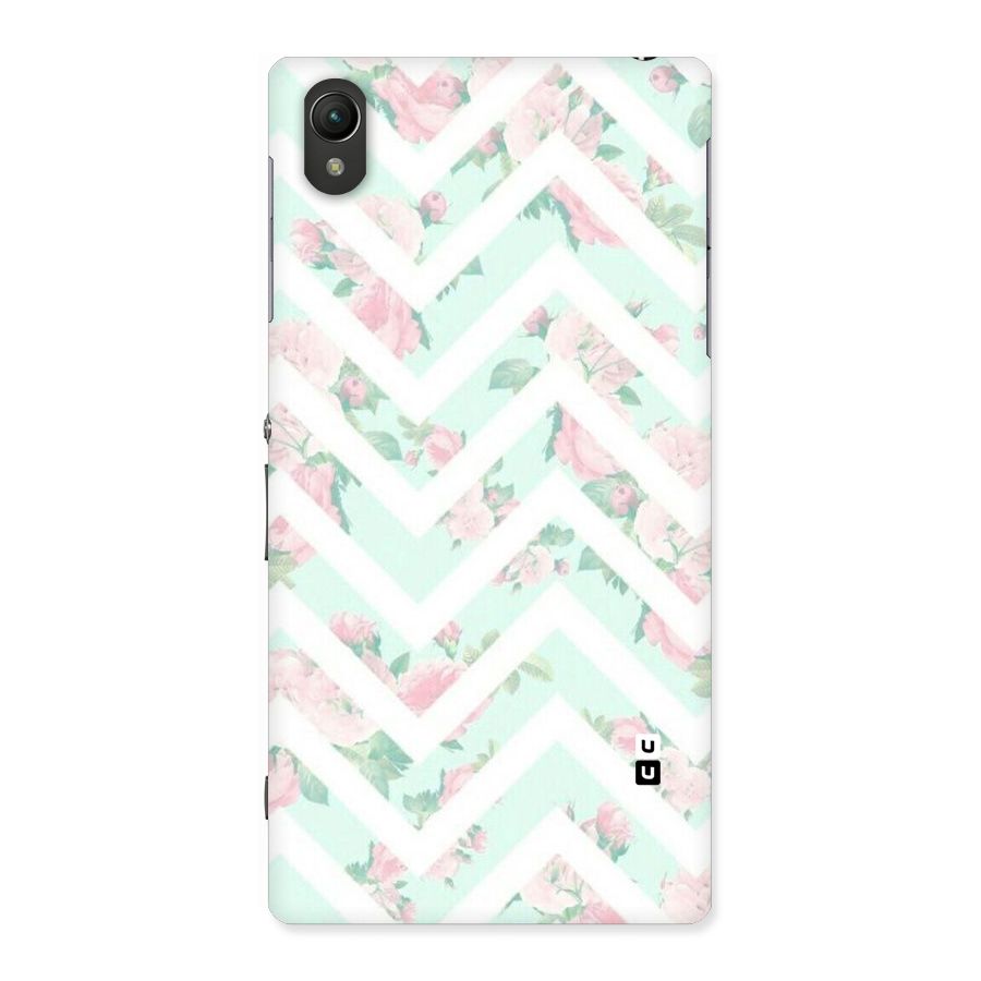 Pastel Floral Zig Zag Back Case for Sony Xperia Z1