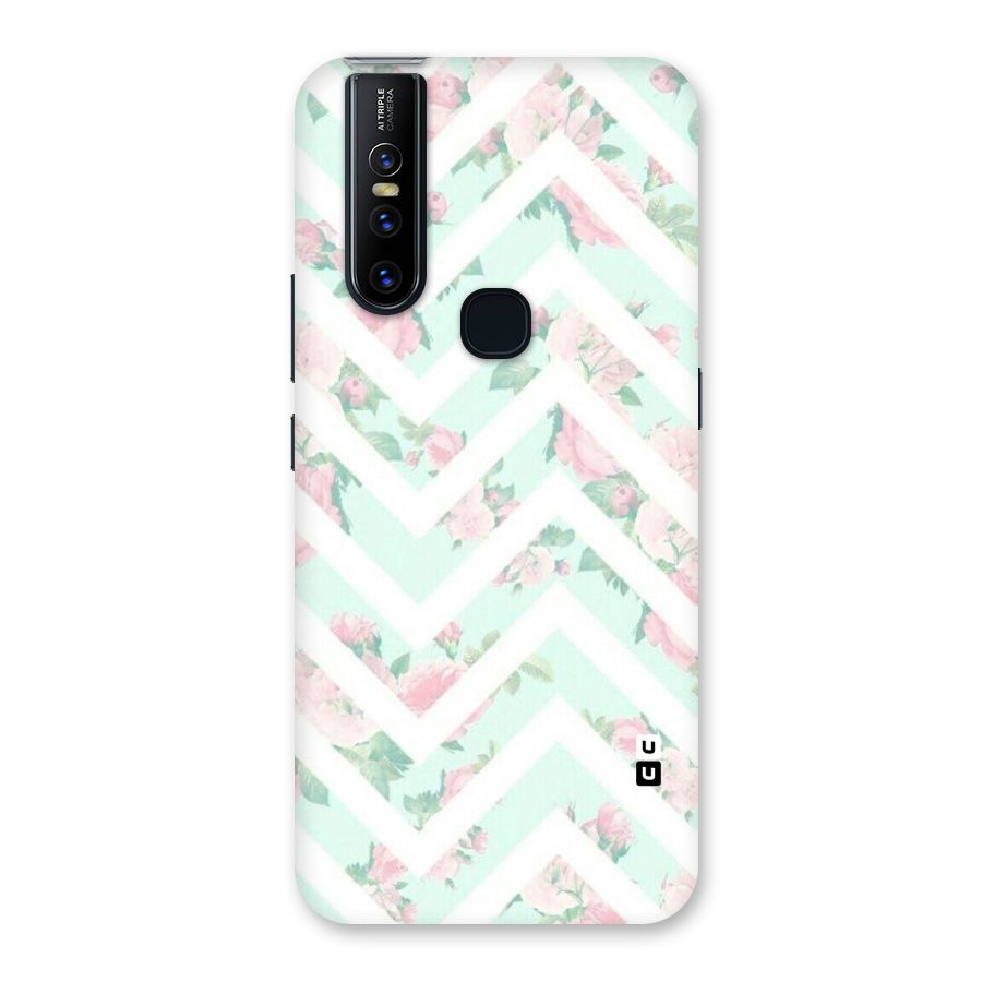 Pastel Floral Zig Zag Back Case for Vivo V15