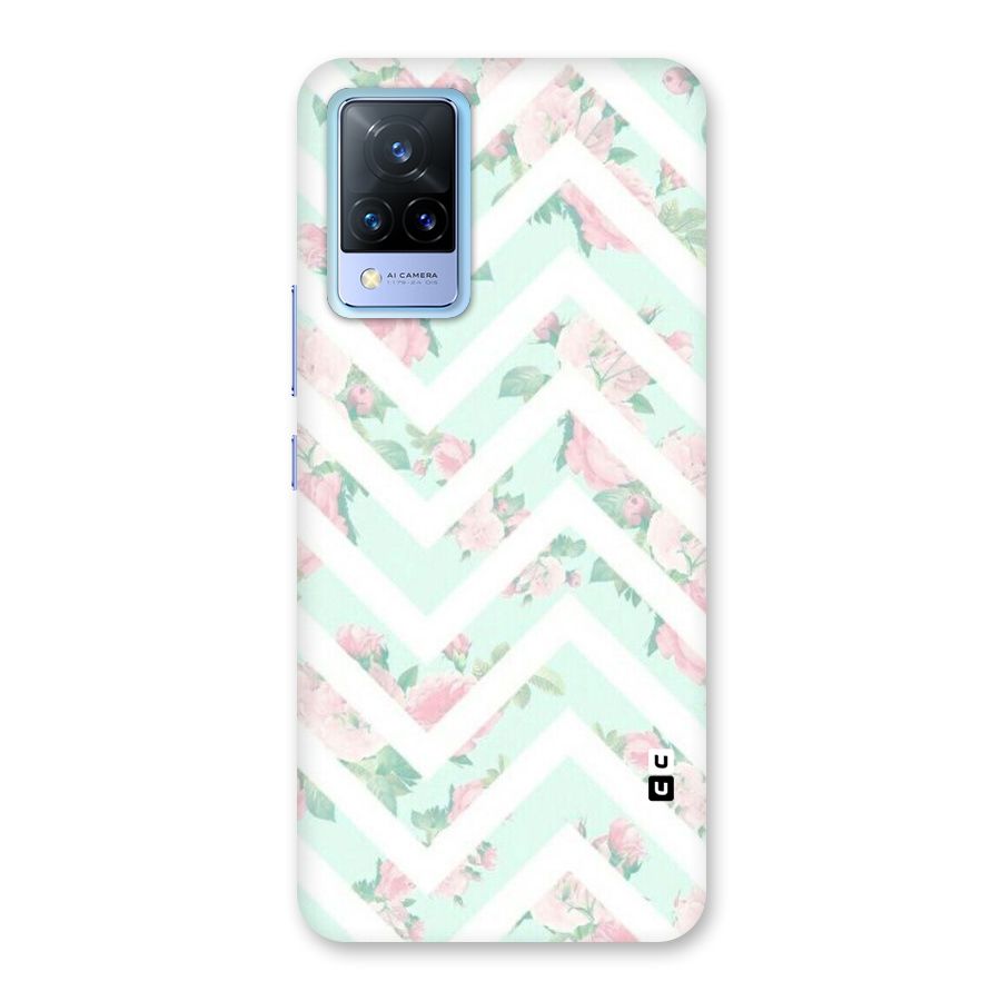 Pastel Floral Zig Zag Back Case for Vivo V21 5G