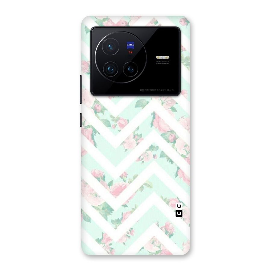 Pastel Floral Zig Zag Back Case for Vivo X80