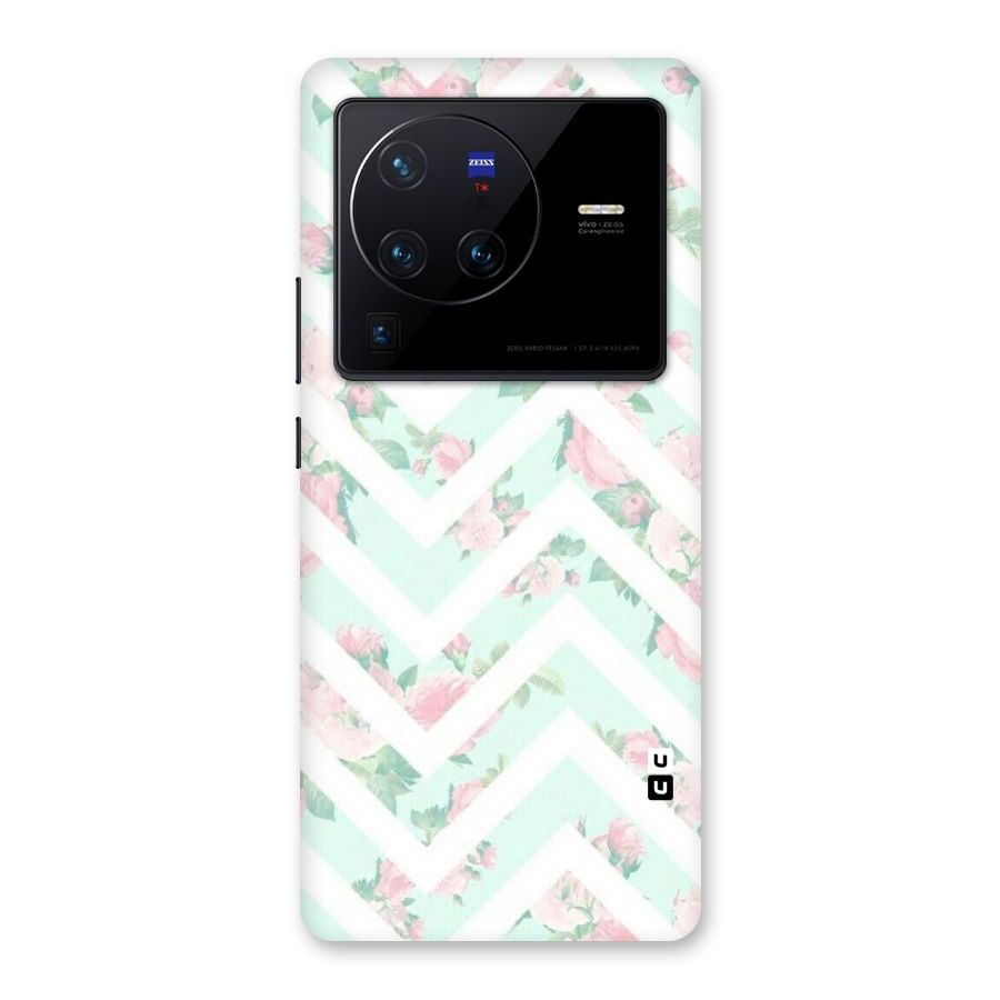 Pastel Floral Zig Zag Back Case for Vivo X80 Pro