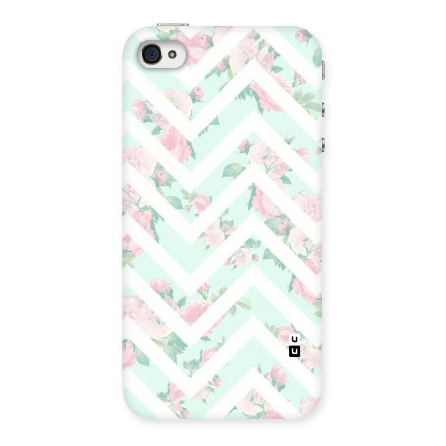 Pastel Floral Zig Zag Back Case for iPhone 4 4s