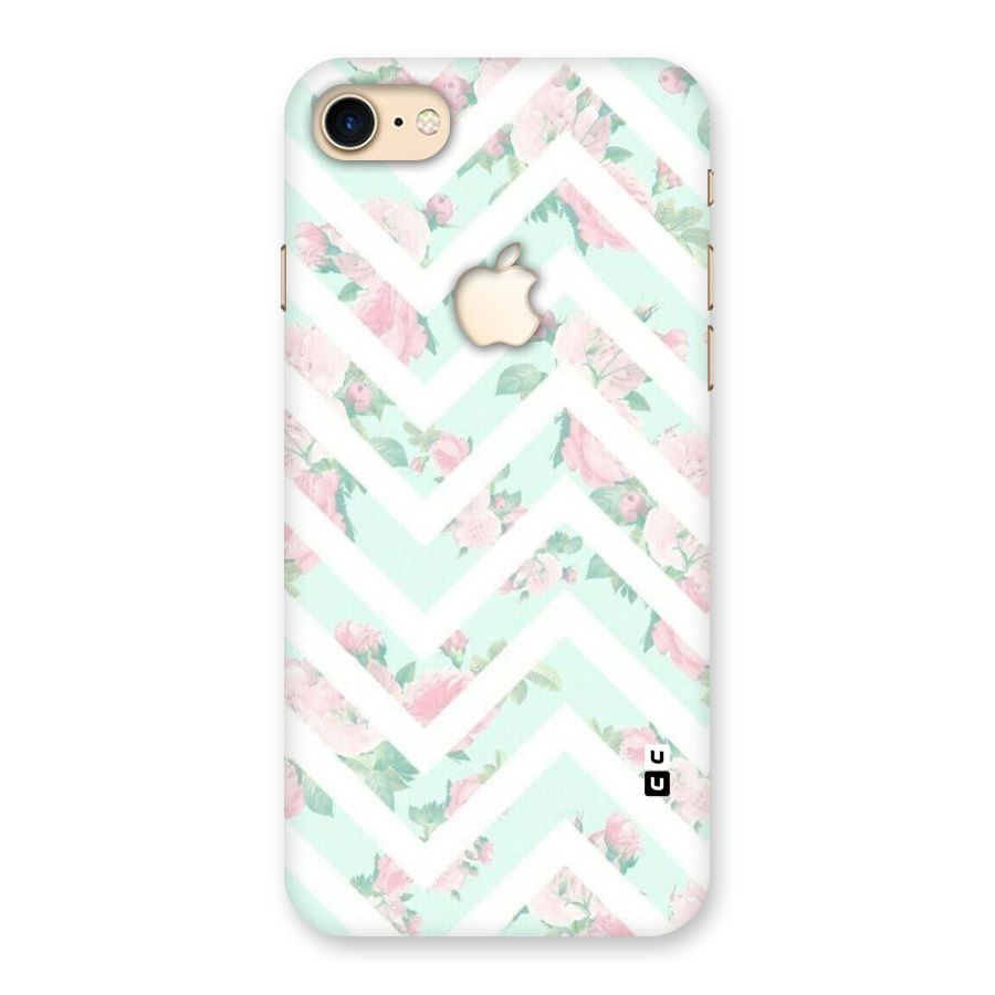 Pastel Floral Zig Zag Back Case for iPhone 7 Apple Cut