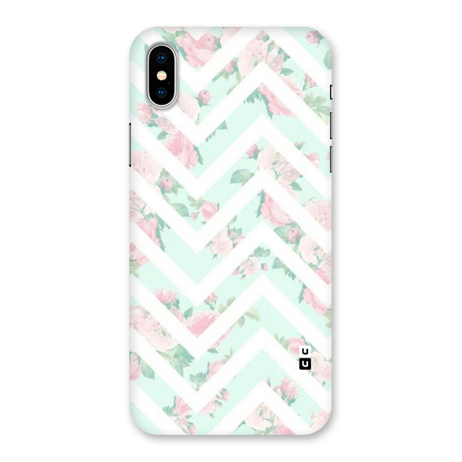 Pastel Floral Zig Zag Back Case for iPhone XS