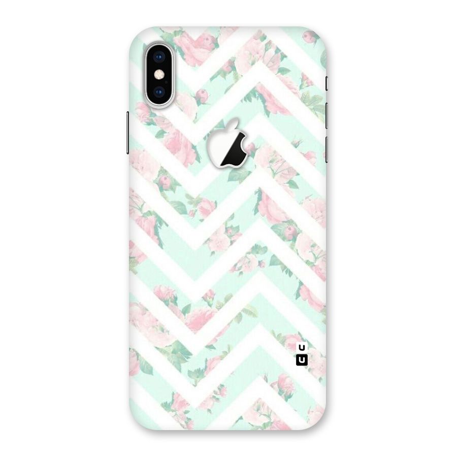 Pastel Floral Zig Zag Back Case for iPhone XS Max Apple Cut