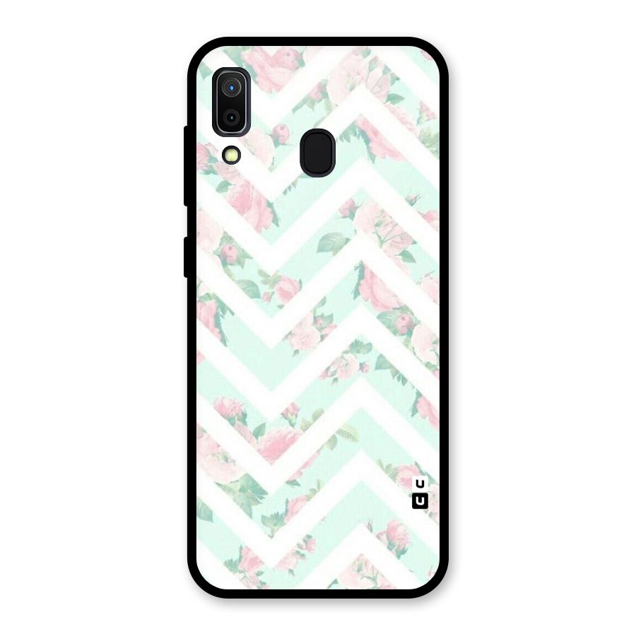 Pastel Floral Zig Zag Glass Back Case for Galaxy A30