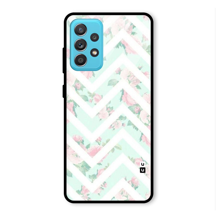 Pastel Floral Zig Zag Glass Back Case for Galaxy A52