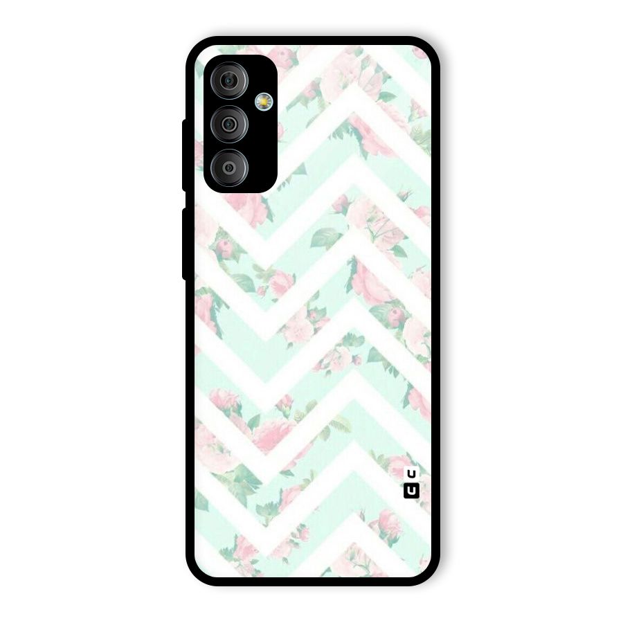 Pastel Floral Zig Zag Glass Back Case for Galaxy F23
