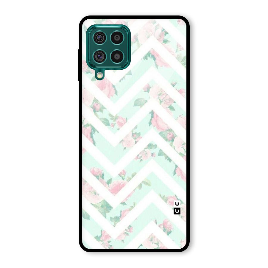 Pastel Floral Zig Zag Glass Back Case for Galaxy F62