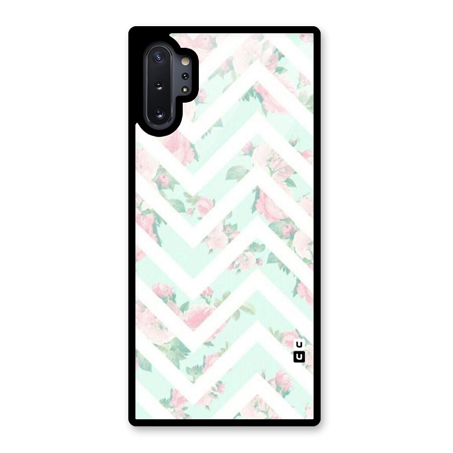 Pastel Floral Zig Zag Glass Back Case for Galaxy Note 10 Plus