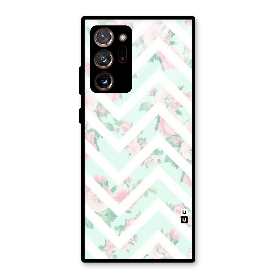 Pastel Floral Zig Zag Glass Back Case for Galaxy Note 20 Ultra