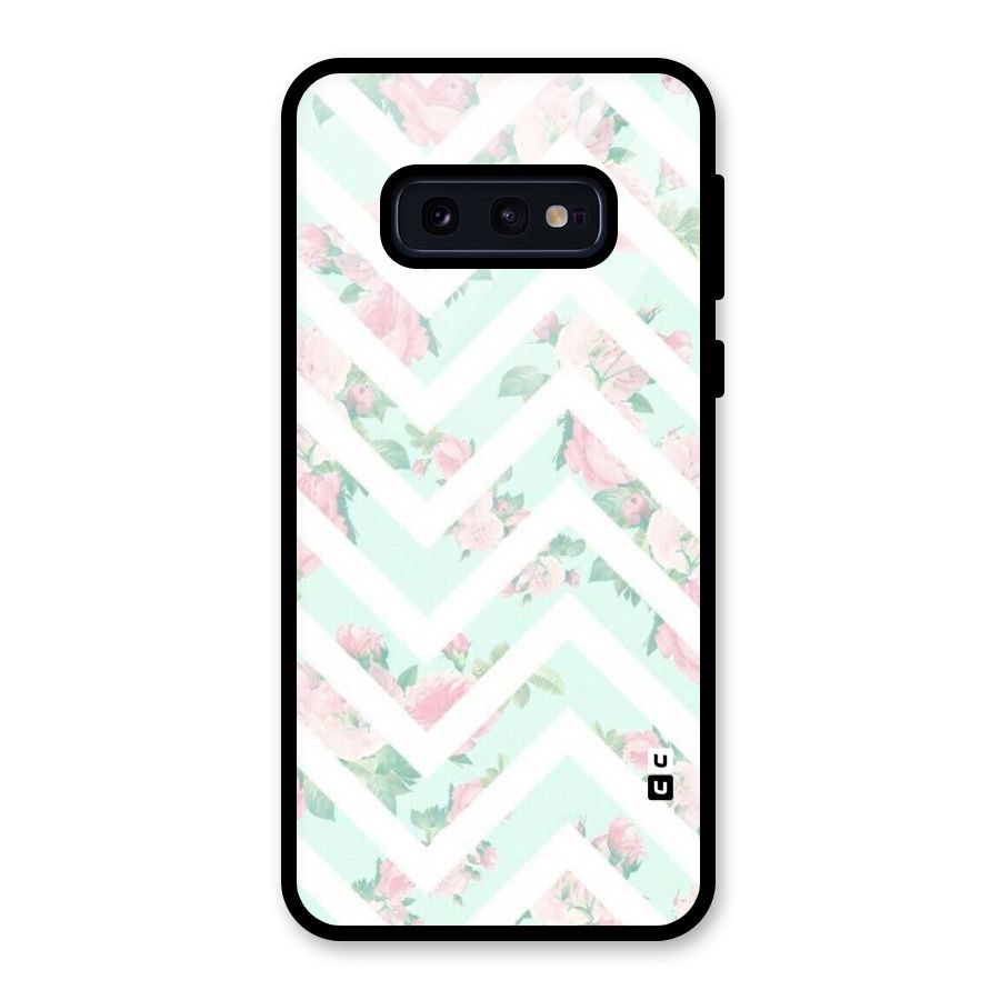 Pastel Floral Zig Zag Glass Back Case for Galaxy S10e