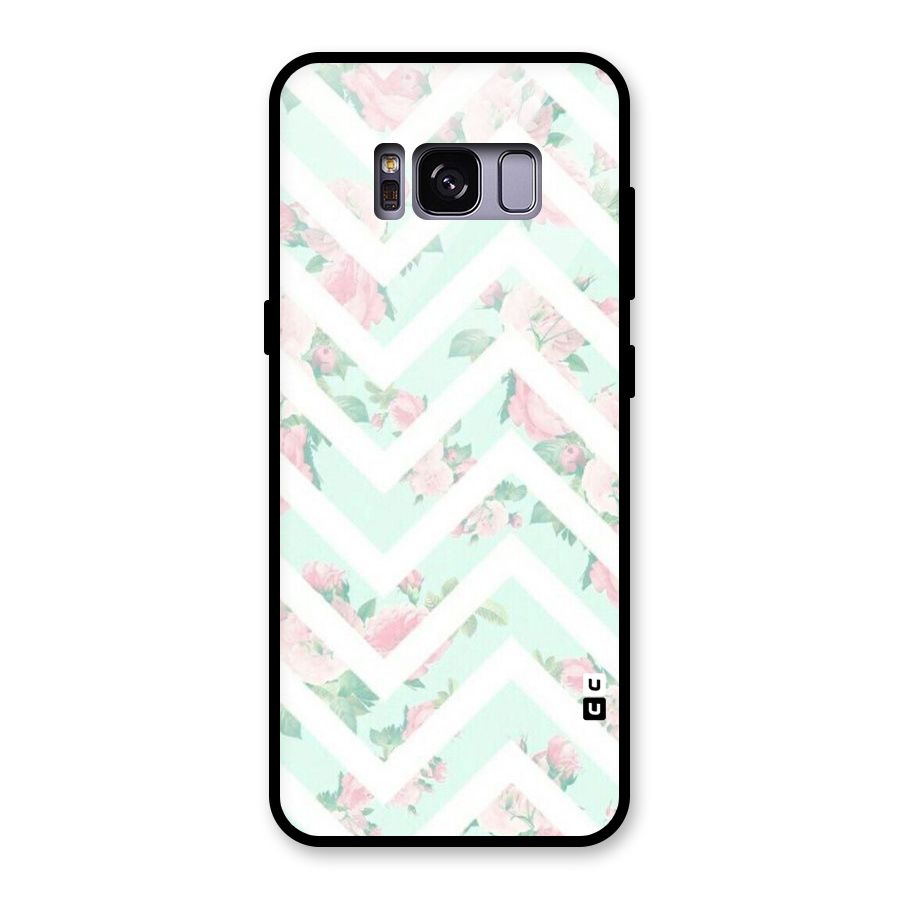 Pastel Floral Zig Zag Glass Back Case for Galaxy S8