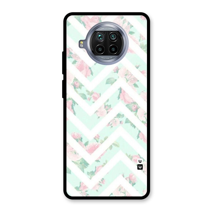 Pastel Floral Zig Zag Glass Back Case for Mi 10i