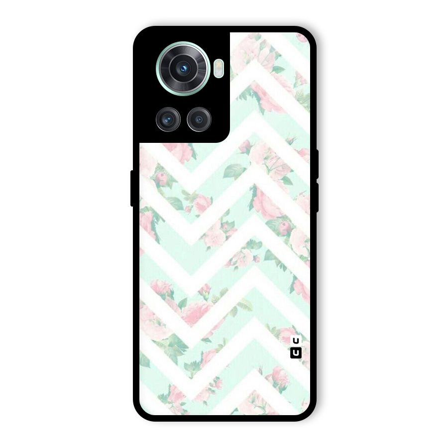 Pastel Floral Zig Zag Glass Back Case for OnePlus 10R