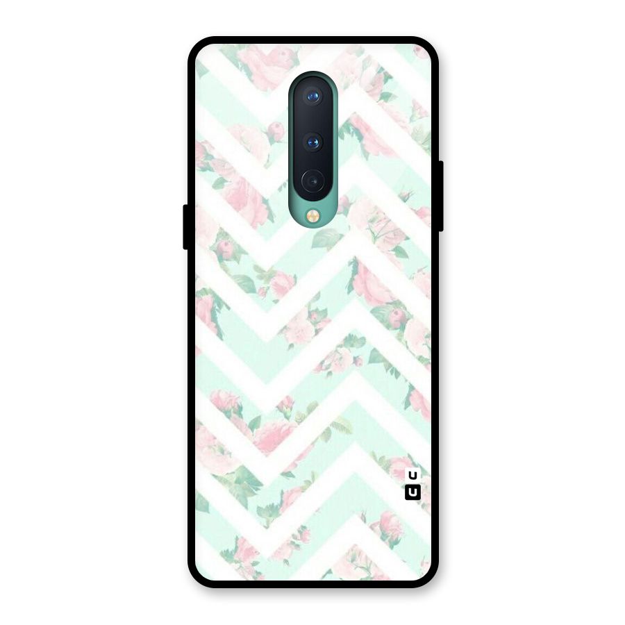 Pastel Floral Zig Zag Glass Back Case for OnePlus 8