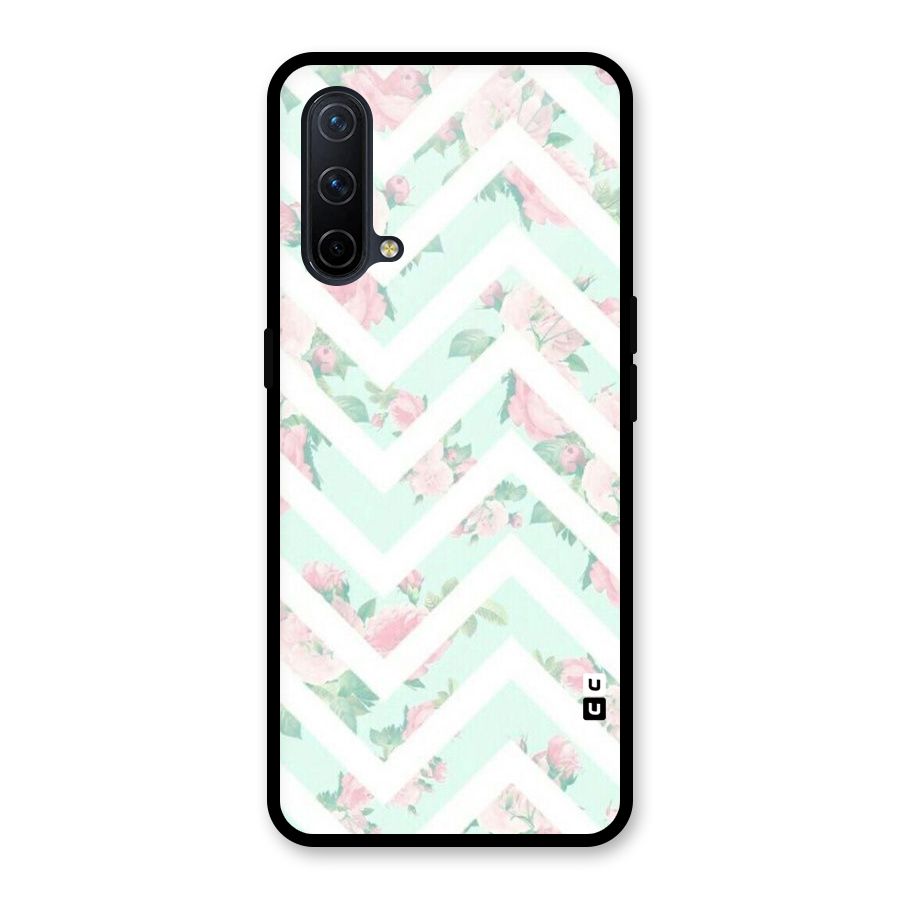 Pastel Floral Zig Zag Glass Back Case for OnePlus Nord CE 5G