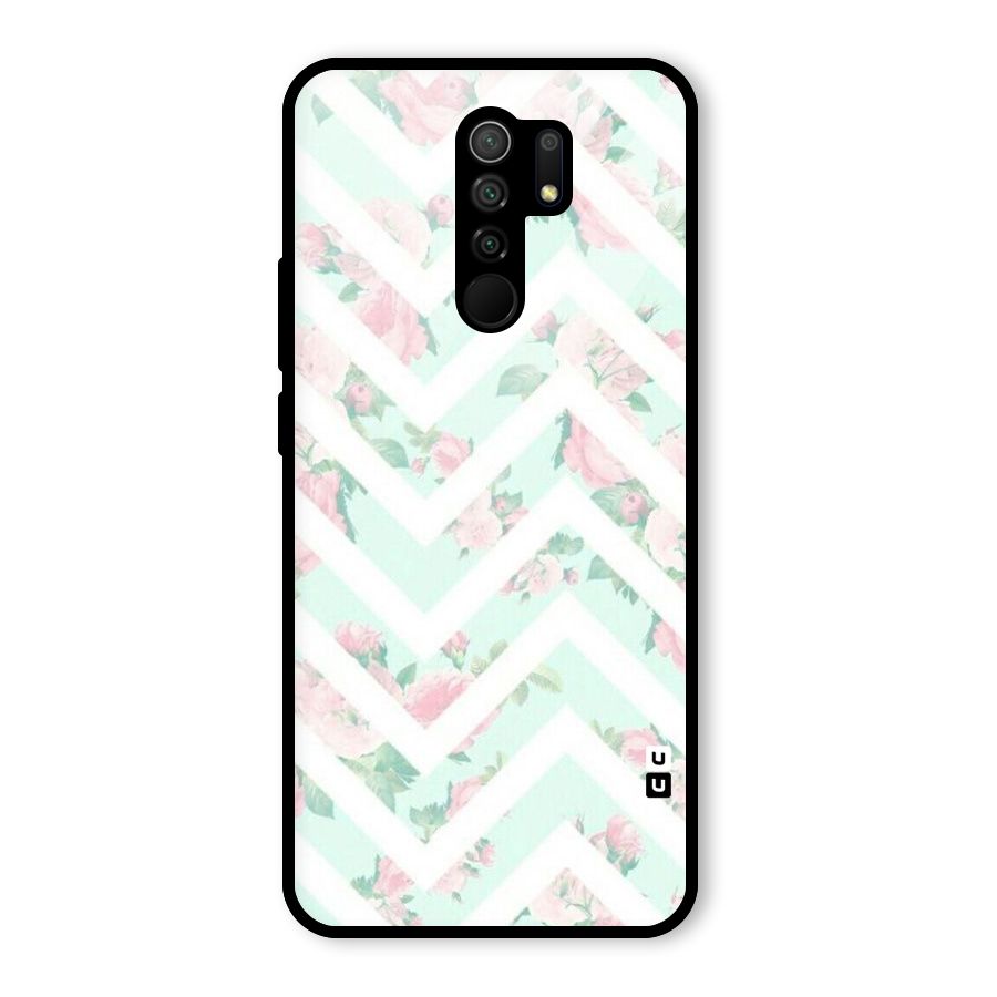 Pastel Floral Zig Zag Glass Back Case for Poco M2