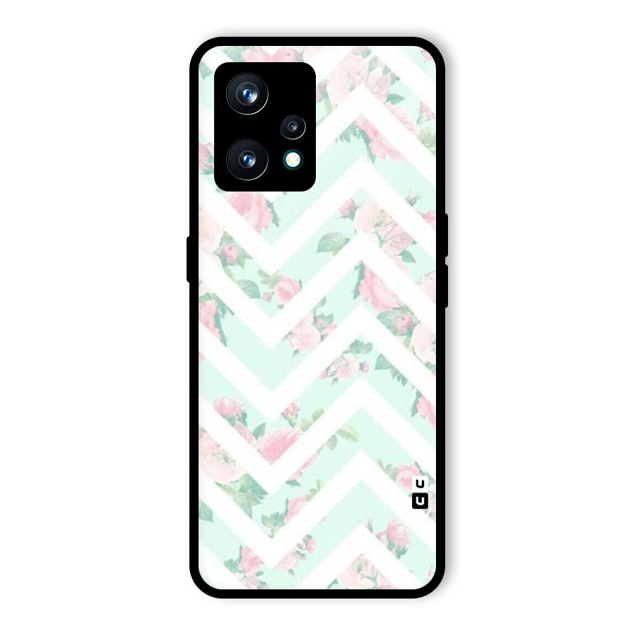 Pastel Floral Zig Zag Glass Back Case for Realme 9 Pro Plus 5G
