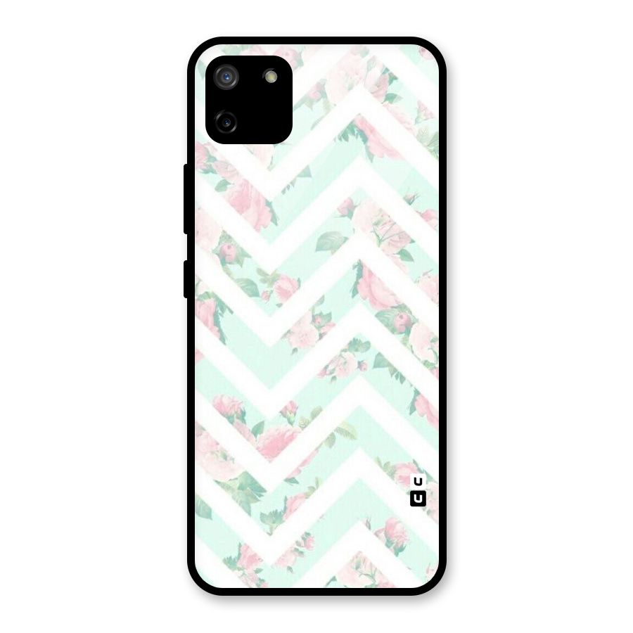 Pastel Floral Zig Zag Glass Back Case for Realme C11