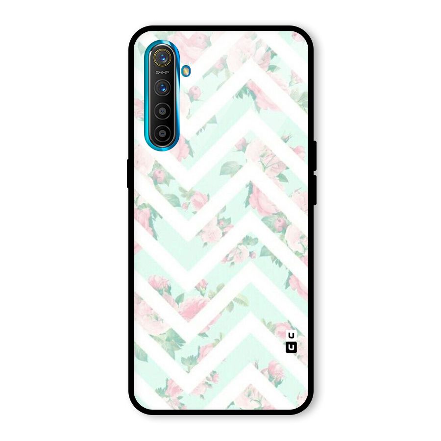 Pastel Floral Zig Zag Glass Back Case for Realme X2