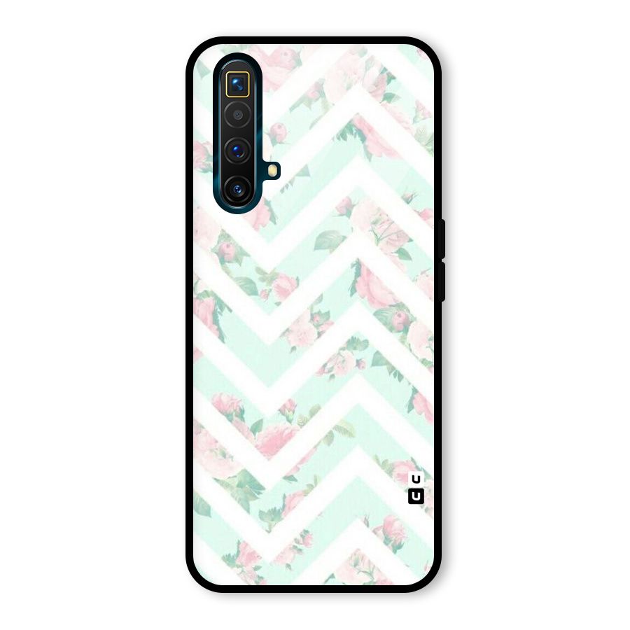 Pastel Floral Zig Zag Glass Back Case for Realme X3