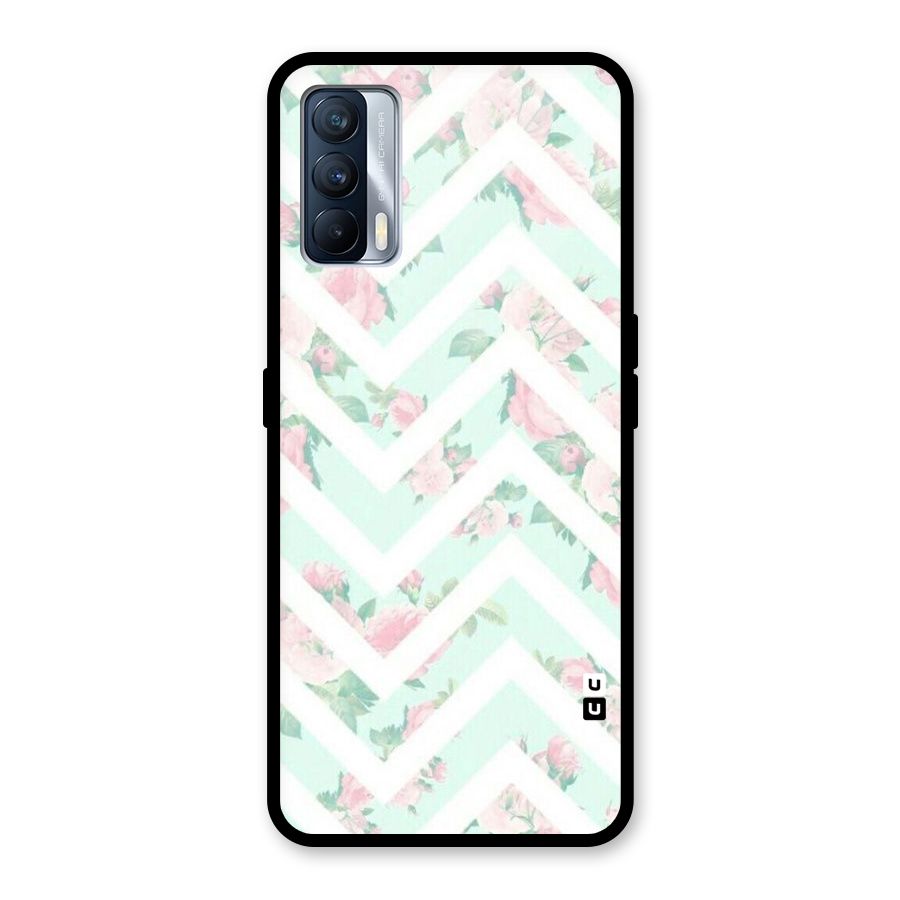 Pastel Floral Zig Zag Glass Back Case for Realme X7