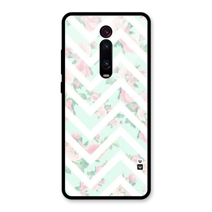 Pastel Floral Zig Zag Glass Back Case for Redmi K20