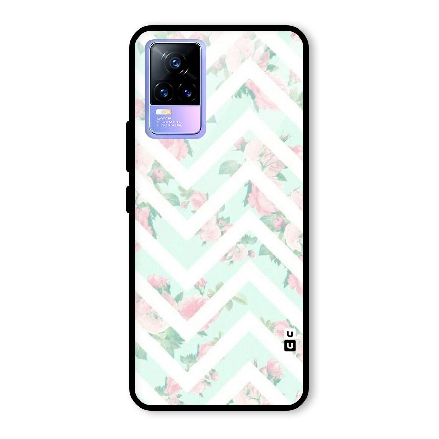 Pastel Floral Zig Zag Glass Back Case for Vivo Y73