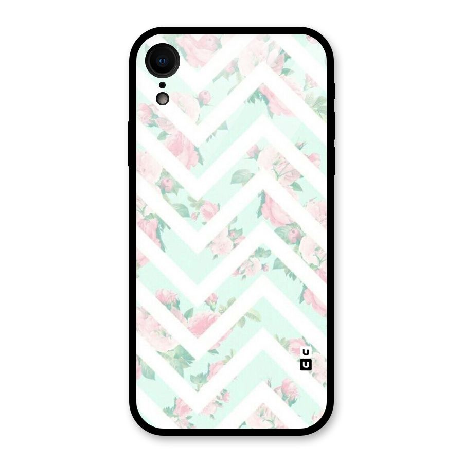 Pastel Floral Zig Zag Glass Back Case for XR