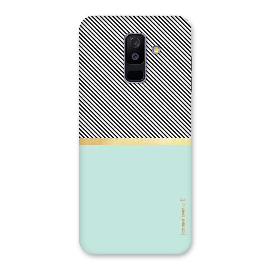 Pastel Green Base Stripes Back Case for Galaxy A6 Plus