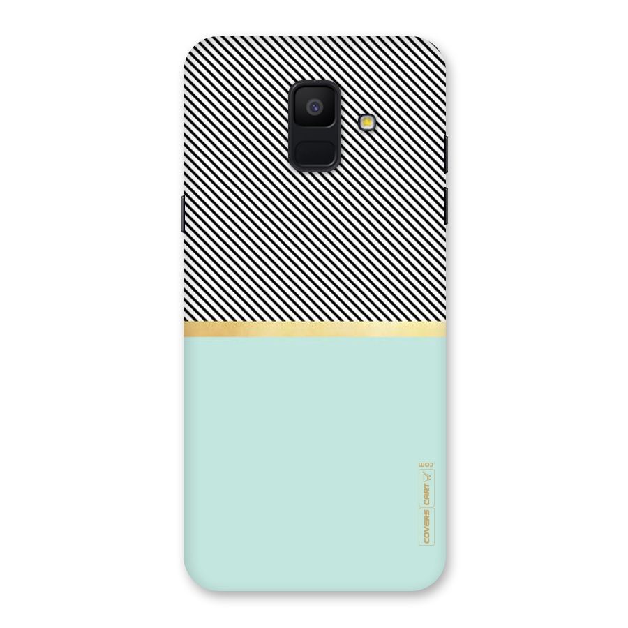 Pastel Green Base Stripes Back Case for Galaxy A6 (2018)