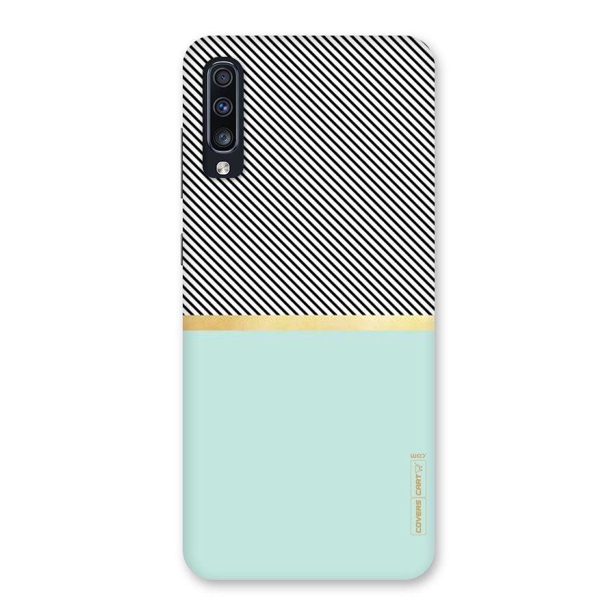 Pastel Green Base Stripes Back Case for Galaxy A70s