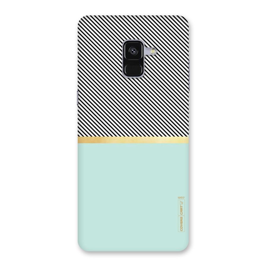 Pastel Green Base Stripes Back Case for Galaxy A8 Plus