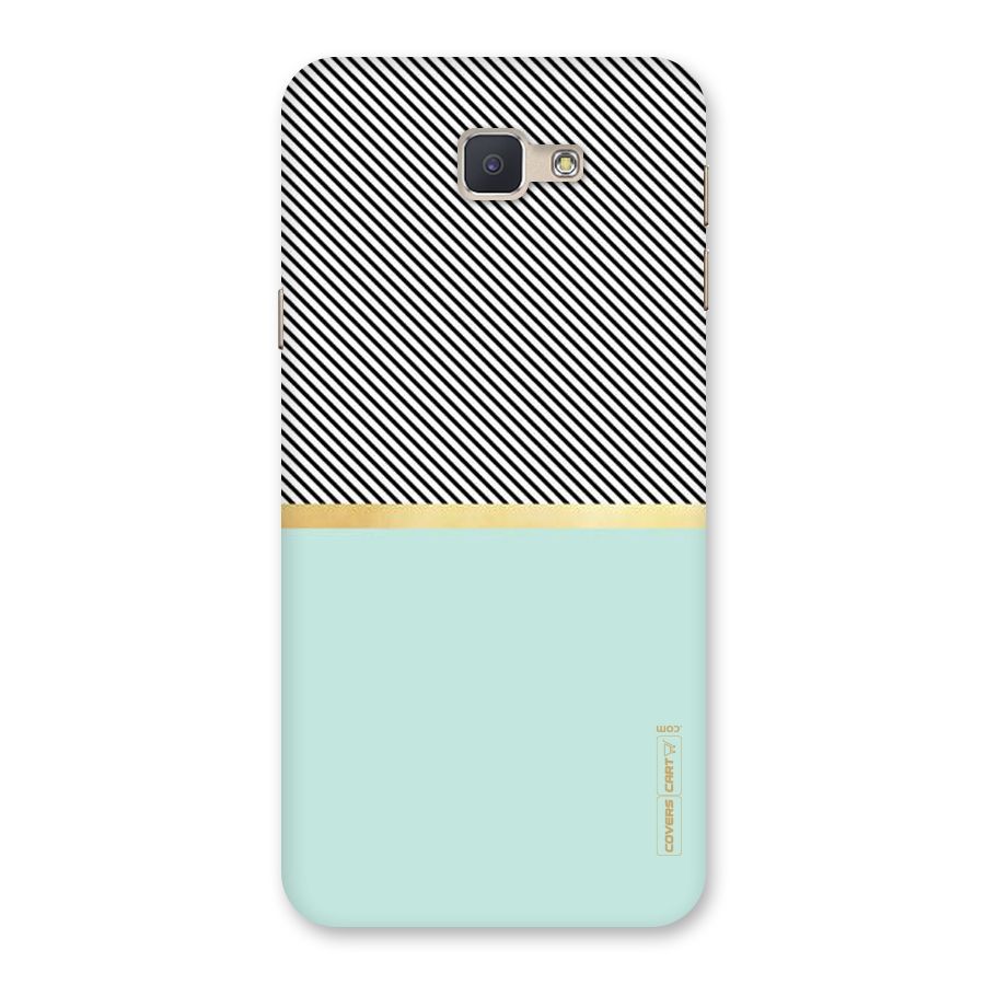 Pastel Green Base Stripes Back Case for Galaxy J5 Prime