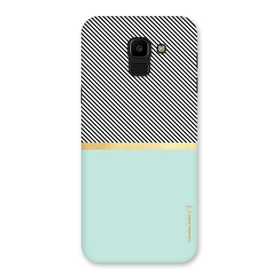 Pastel Green Base Stripes Back Case for Galaxy J6