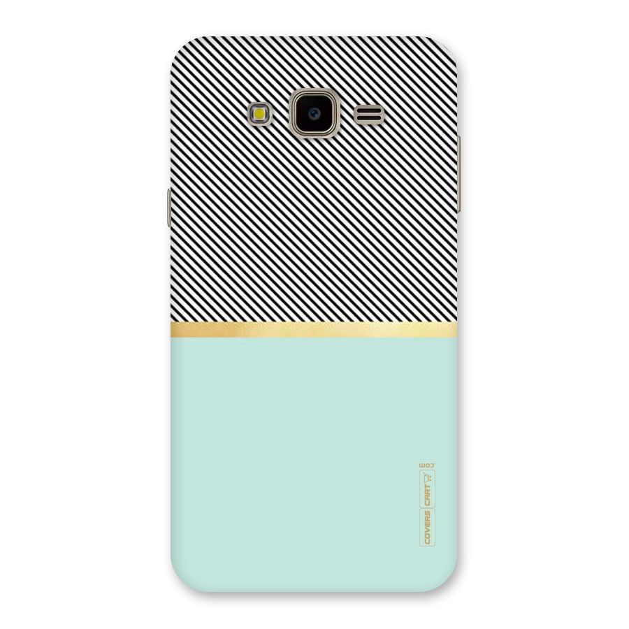 Pastel Green Base Stripes Back Case for Galaxy J7 Nxt