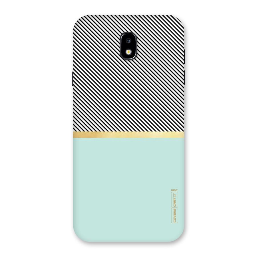 Pastel Green Base Stripes Back Case for Galaxy J7 Pro