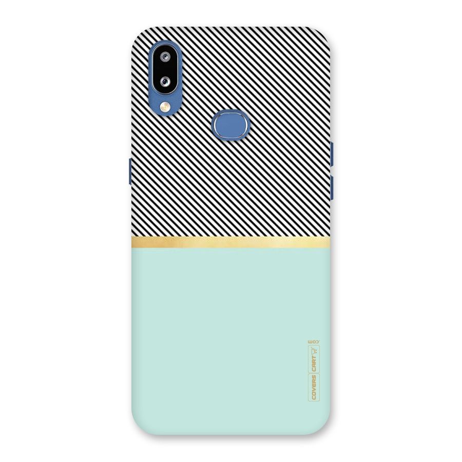 Pastel Green Base Stripes Back Case for Galaxy M01s